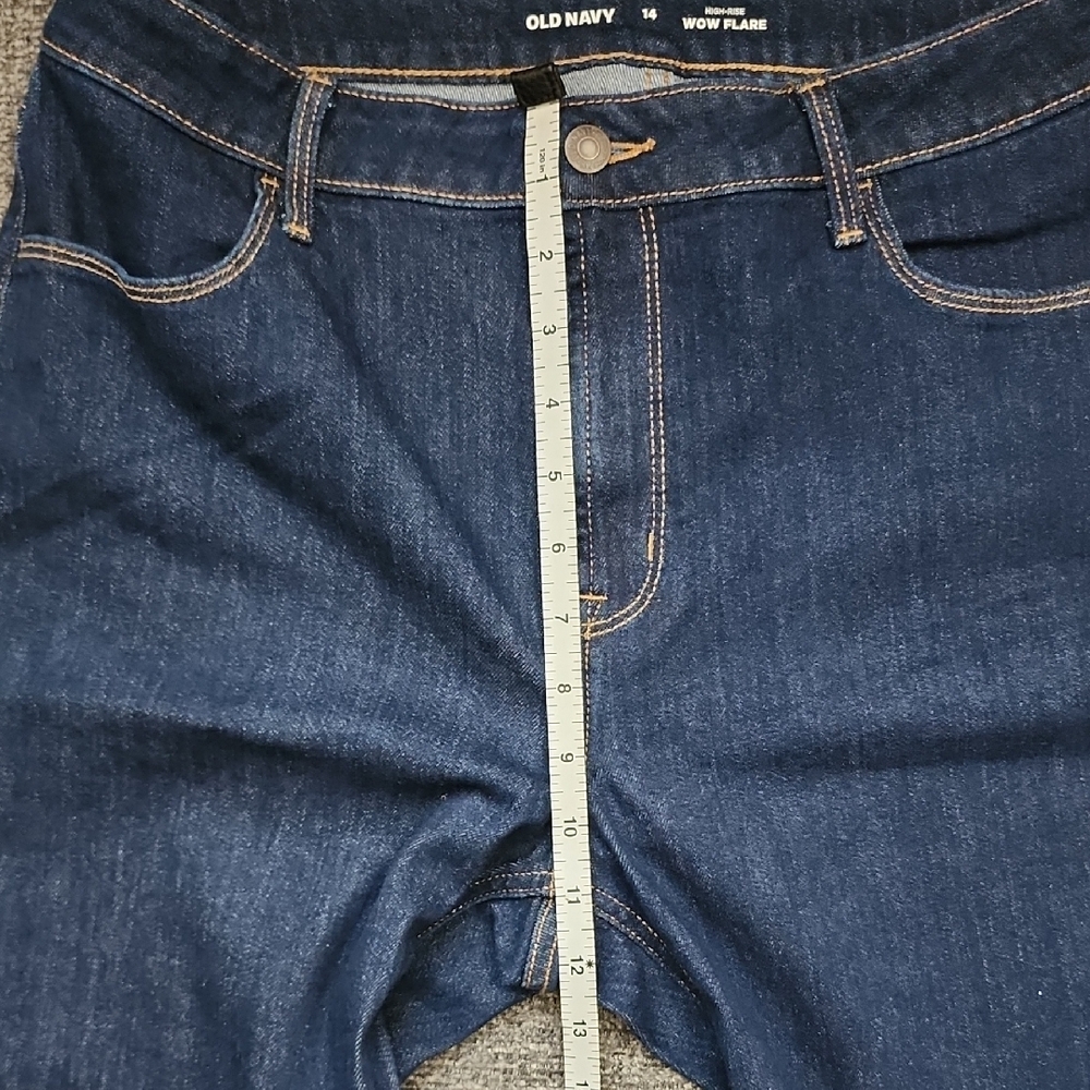 Old Navy Women's Dark Blue Flare Jeans - Picture 6 of 9